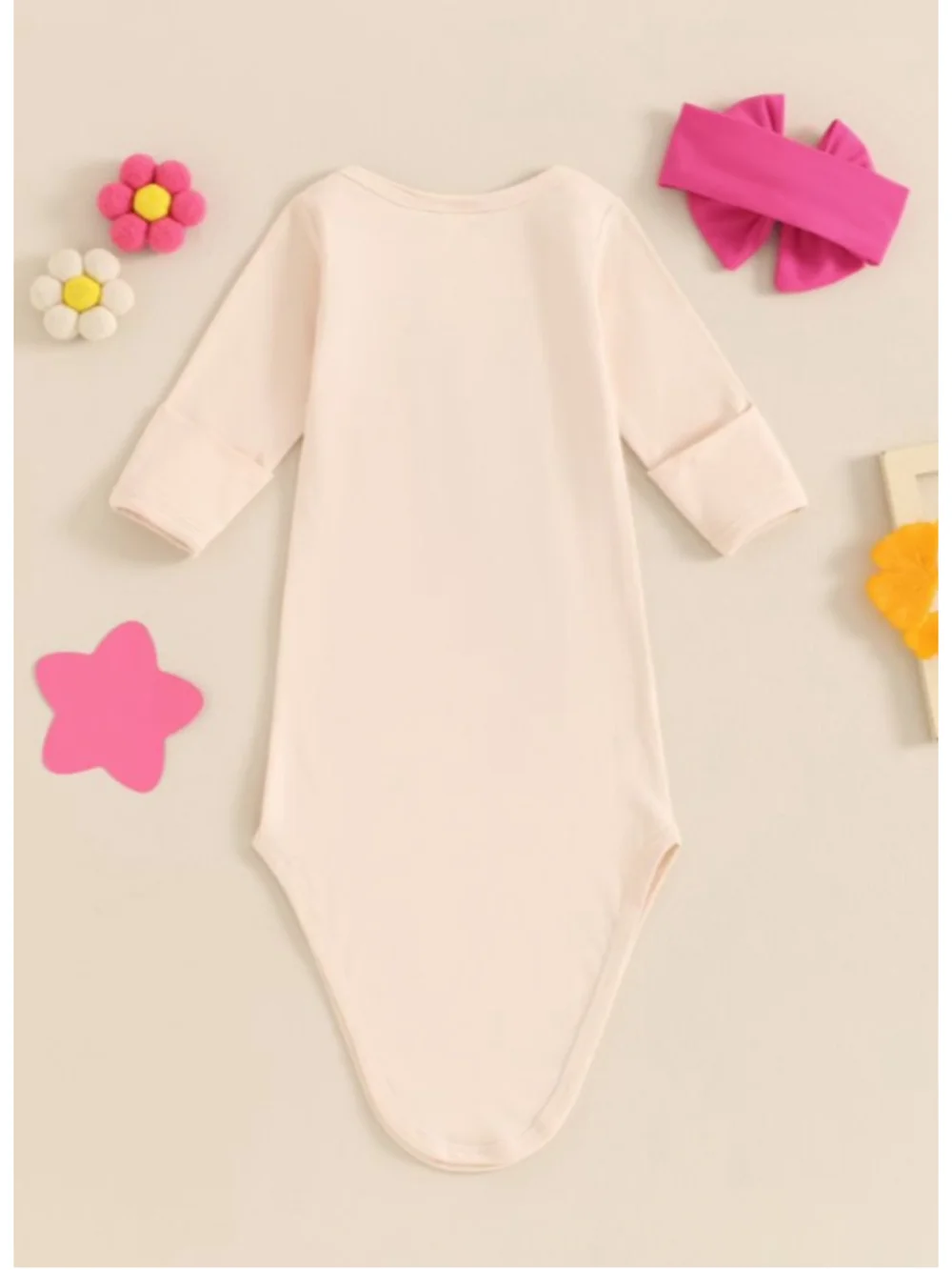 Sunsiom Baby Big Sis Knotted Gown Size 60 Newborn Sleep Sack Pink Bow Set